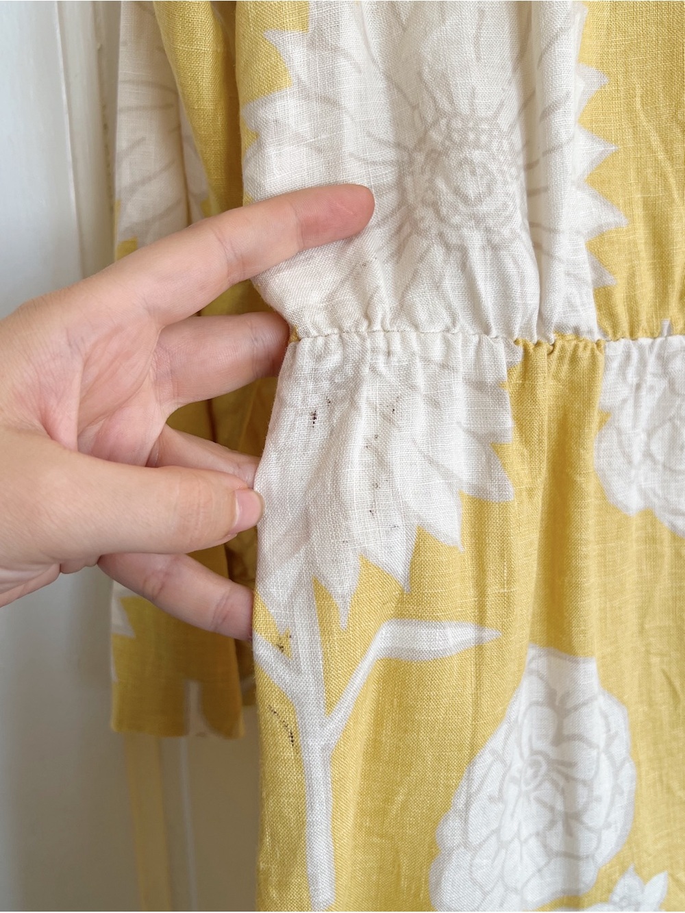 Boden • Notch Neck Tunic Dress linen shift Super Sunflower yellow floral - Picture 10 of 10